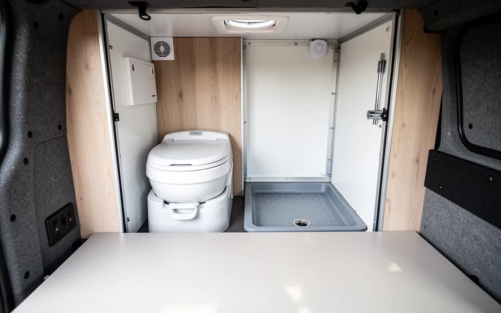 best van for camper conversion with bathroom — Bathroom